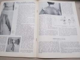 Kotiliesi 1934 nr 7, kansikuva Rudolf Koivu, Risti ja toivo, Kuistin kalustaminen, Vanhoja ja uusia monivuotisia kukkia, Pukua sovitellaan uudelleen, ym.