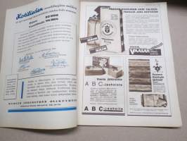 Kotiliesi 1934 nr 10, kansikuva Rudolf Koivu, Olemassaolomme perusteita, Nykyajan ihmisten ruokajärjestelmä, Kaikkien kesien juhlapuku, Emäntien lepopäivä, ym.
