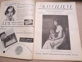 Kotiliesi 1934 nr 10, kansikuva Rudolf Koivu, Olemassaolomme perusteita, Nykyajan ihmisten ruokajärjestelmä, Kaikkien kesien juhlapuku, Emäntien lepopäivä, ym.
