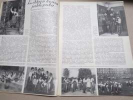 Kotiliesi 1934 nr 10, kansikuva Rudolf Koivu, Olemassaolomme perusteita, Nykyajan ihmisten ruokajärjestelmä, Kaikkien kesien juhlapuku, Emäntien lepopäivä, ym.