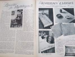Kotiliesi 1934 nr 18, kansikuva Raumalainen nyplääjämuori, Eräät osattomksi jääneet, Huonekalujen ryhmittelystä, Kiinalaista ruokaa, Phlox leimukukka, ym.