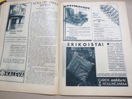 Kotiliesi 1935 nr 6, kansikuva Martta Wendelin, Mikä on ihmiselle tärkeintä elämässä?, Perheenemäntä kotiapulaisensa työnjohtajana, Työhulluus, Kultatähkäpäivä!, ym.
