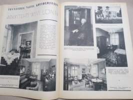 Kotiliesi 1935 nr 6, kansikuva Martta Wendelin, Mikä on ihmiselle tärkeintä elämässä?, Perheenemäntä kotiapulaisensa työnjohtajana, Työhulluus, Kultatähkäpäivä!, ym.