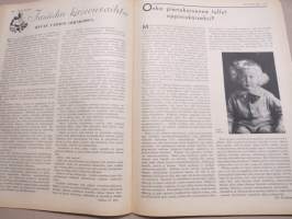 Kotiliesi 1935 nr 6, kansikuva Martta Wendelin, Mikä on ihmiselle tärkeintä elämässä?, Perheenemäntä kotiapulaisensa työnjohtajana, Työhulluus, Kultatähkäpäivä!, ym.