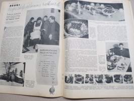 Kotiliesi 1935 nr 6, kansikuva Martta Wendelin, Mikä on ihmiselle tärkeintä elämässä?, Perheenemäntä kotiapulaisensa työnjohtajana, Työhulluus, Kultatähkäpäivä!, ym.