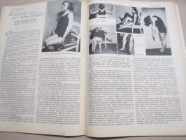 Kotiliesi 1935 nr 6, kansikuva Martta Wendelin, Mikä on ihmiselle tärkeintä elämässä?, Perheenemäntä kotiapulaisensa työnjohtajana, Työhulluus, Kultatähkäpäivä!, ym.