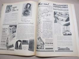 Kotiliesi 1935 nr 6, kansikuva Martta Wendelin, Mikä on ihmiselle tärkeintä elämässä?, Perheenemäntä kotiapulaisensa työnjohtajana, Työhulluus, Kultatähkäpäivä!, ym.