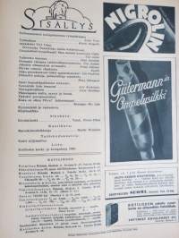 Kotiliesi 1935 nr 6, kansikuva Martta Wendelin, Mikä on ihmiselle tärkeintä elämässä?, Perheenemäntä kotiapulaisensa työnjohtajana, Työhulluus, Kultatähkäpäivä!, ym.