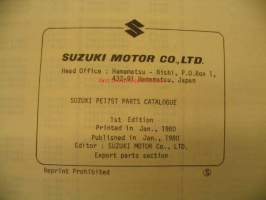 Suzuki PE175T parts catalogue varaosaluettelo