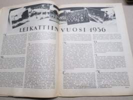 Kotiliesi 1937 nr 1, kansikuva Tammikuun aurinkoa, Hänen ranskalainen vaimonsa, Minä ja mieheni, Ritoniemen emäntä, Leikattiin vuosi 1936, Tuulia - Kaksi Katria, ym.