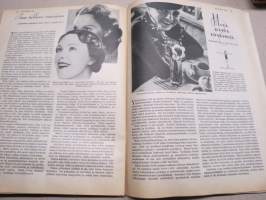 Kotiliesi 1937 nr 1, kansikuva Tammikuun aurinkoa, Hänen ranskalainen vaimonsa, Minä ja mieheni, Ritoniemen emäntä, Leikattiin vuosi 1936, Tuulia - Kaksi Katria, ym.