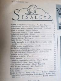 Kotiliesi 1937 nr 1, kansikuva Tammikuun aurinkoa, Hänen ranskalainen vaimonsa, Minä ja mieheni, Ritoniemen emäntä, Leikattiin vuosi 1936, Tuulia - Kaksi Katria, ym.