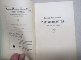 Halikon kihlakunnan maatalousnäyttely Salossa 20-21.7.1935 - kutsu maatalousnäyttelyyn