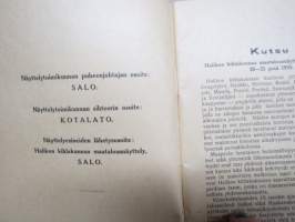 Halikon kihlakunnan maatalousnäyttely Salossa 20-21.7.1935 - kutsu maatalousnäyttelyyn