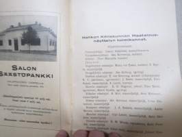 Halikon kihlakunnan maatalousnäyttely Salossa 20-21.7.1935 - kutsu maatalousnäyttelyyn