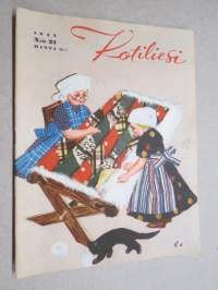 Kotiliesi 1943 nr 21, kansikuva Doris Bengtström, Tyttärien kerho, Lapsemme ja ajanviete-elokuva, Hulda Kontturi - Pukukankaisiin yhdistämme villaa ja pellavaa, ym.