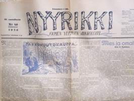 Nyyrikki - Suomen yleinen viikkolehti 1936 nr 40 -ajanvietelehti