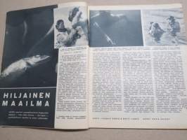 Apu 1958 nr 36, Avun reportterit hiljaisessa maailmassa, He pelastuivat räjähtävästä reaktiokoneesta, Valkokankaan kuningas ja hänen naisensa, Hiljainen maailma, ym.
