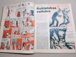 Apu 1958 nr 36, Avun reportterit hiljaisessa maailmassa, He pelastuivat räjähtävästä reaktiokoneesta, Valkokankaan kuningas ja hänen naisensa, Hiljainen maailma, ym.