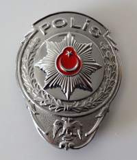 Polis Badge Turkki - poliisin  merkki metallia 8x6 cm  - poliisi