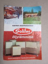 Solifer öljylämmittimet 1500, 3500, 3500 E, 6000, 6000 E -myyntiesite, teknisiä tietoja