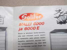 Solifer öljylämmittimet 1500, 3500, 3500 E, 6000, 6000 E -myyntiesite, teknisiä tietoja