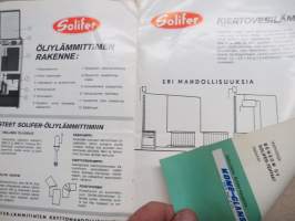 Solifer öljylämmittimet 1500, 3500, 3500 E, 6000, 6000 E -myyntiesite, teknisiä tietoja