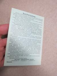 Nuorten retkeilymerkki, suorituslista + suorituskortti