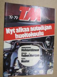 Tekniikan Maailma 1979 nr 19, Nyt alkaa autoilijan huoltokoulu, Oikea rengaspaine, Ei pikkuauto, vaan koppi-mopo, Vauhti-pyörä valjaisiin, Uima-allas, ym.