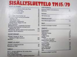 Tekniikan Maailma 1979 nr 15, Drag - Raju vauhtilaji, Valojen paremmuusjärjestys, Auto voittaa Concorden!, Hirvipaimen, Ässä perään ja menoksi, ym.