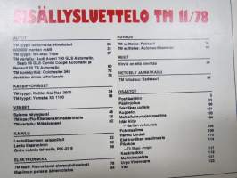 Tekniikan Maailma 1978 nr 11, Kannettavat stereoyhdistelmät, Vertailussa etuvetoaateli, Hirviä on niin että hirvittää, Lento-onnettomuuksien salapoliisit, ym.