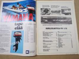 Tekniikan Maailma 1978 nr 5, Toyota Seisi kato, Näin tehtiin hauska viihdeohjelma, Lumen alla ja päällä, Ne todelliset järkiautot, Tähtönen komeissa kulisseissa, ym.