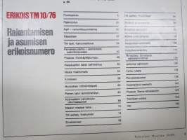 Tekniikan Maailma 1976 nr 10, Nalli - Remontti-suunnitelma riittää seuraavallekin sukupolvelle, Kahviautomaatit testissä, Siemenestä sadonkorjuuseen, ym.