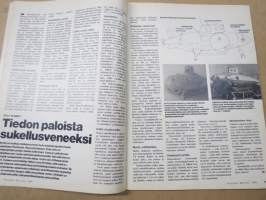 Tekniikan Maailma 1974 nr 1, Vuoden auto 1974 pohjolassa, Tiedon paloista sukellusveneeksi, Milloin kosmonautit lentävät kuuhun,Jokapäiväiset jätteet kevytsoraksi,ym