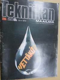 Tekniikan Maailma 1973 nr 19, Turvallinen turtumus, Iso-isän autoradio, Matkamiehen seuralainen, Lordien ja lakkojen Lontoo, Minissima-Kaupunkiauto, ym.