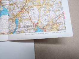 Turku - Åbo ympäristöineen / med omgivningar ulkoilukartta - friluftskarta 1971, kansikuvitus Knut Bengström
