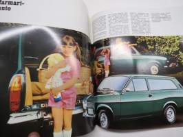 Ford Escort 1100 Std, Escort 1300 De Luxe, Escort GT, Escort farmariauto 19?? -myyntiesite / sales brochure