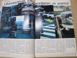 Tekniikan Maailma 1972 nr 5, Ilmojen keinutuoli, Video-posetiivi, BMW Olympia-kaupungin auto, Politisoitu liikenneturvallisuus, Suurin rengasuutuus 80 vuoteen?, ym.
