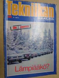 Tekniikan Maailma 1972 nr 4, Särkkä etsii särkkiä, Mahdoton kello, Williamsin turbiini, Pieniä pursia ja omaperäisiä oivalluksia, Helkama Tossu, Lista lämpiää, ym.