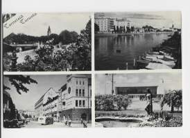 Turku  Terveisiä Turusta -  paikkakuntakortti kulkenut 1957