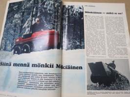 Tekniikan Maailma 1970 nr 1, Siinä mennä mönkii mönkiäinen, tätä sheriffiä ei tarvi pelätä, Olemme autoteollisuuden iskujoukko, SALT-tiedon miehet, ym.