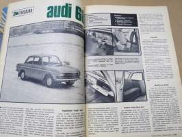 Tekniikan Maailma 1969 nr 4, Lontoon venenäyttely, Auton hyvä kiihtyvyys, Stirling-moottori, Nainen lukee koeajoa, Kissakoneita kotoa ja kaukaa, Audi a6, ym.