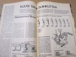 Tekniikan Maailma 1969 nr 4, Lontoon venenäyttely, Auton hyvä kiihtyvyys, Stirling-moottori, Nainen lukee koeajoa, Kissakoneita kotoa ja kaukaa, Audi a6, ym.