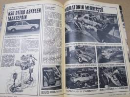 Tekniikan Maailma 1969 nr 4, Lontoon venenäyttely, Auton hyvä kiihtyvyys, Stirling-moottori, Nainen lukee koeajoa, Kissakoneita kotoa ja kaukaa, Audi a6, ym.