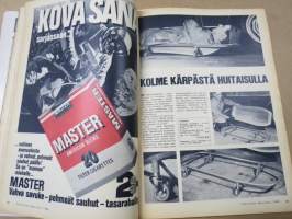 Tekniikan Maailma 1969 nr 7, Koeajossa Sunbeam 900, Alamaailman uusi kulkutie, Kuinka stereo saa äänen elämään, Mp kevät, Kevään viimeiset reet, Fiat 128, ym.