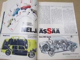 Tekniikan Maailma 1969 nr 8, Herra Tasavallan Presidentti, haluaisimme esitellä teille sopivan auton, Neljä ässää, Urheiluauto-näyttely Tokiossa, ym.