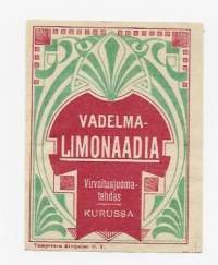 Vadelma  Limonaadia -  juomaetiketti, Tampereen Kivipaino Oy