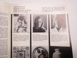 Keramik und glas aus Finnland 1965 nr 2 - Neuheiten herbst 1965 - Keramiikka ja lasi -lehden saksankielinen numero, jossa runsas kuvitus Arabia / Nuutajärvi /