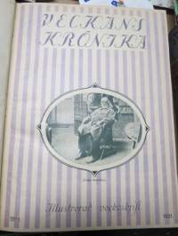 Veckans Krönika - Illustrerad Veckoskrift 1921 -inbunden årgång / sidottu vuosikerta / annual volume