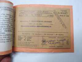 Sveriges Järnvägar - Swedish Railways / Hälsingborg F - Helsingborg Gränsen / Suomen matkatoimisto Oy -railway ticket / matkalippu 22.6.1961